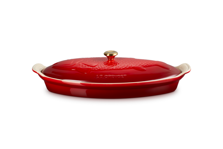 Le Creuset Fischbackform Tradition mit Deckel aus Steinzeug Tiefpreis