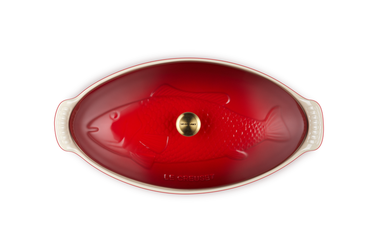 Le Creuset Fischbackform Tradition mit Deckel aus Steinzeug Tiefpreis