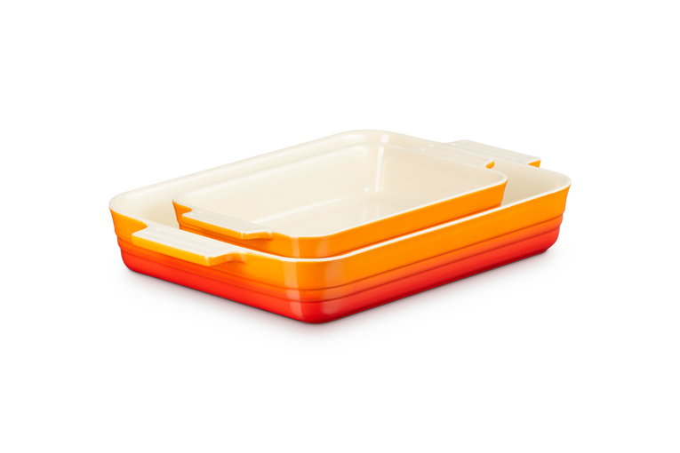 Le Creuset 2er-Set rechteckige Auflaufformen Klassik aus Steinzeug Clearance-Verkauf