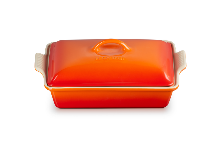 Le Creuset Rechteckige Auflaufform Tradition mit Deckel aus Steinzeug Kostenloser Versand international