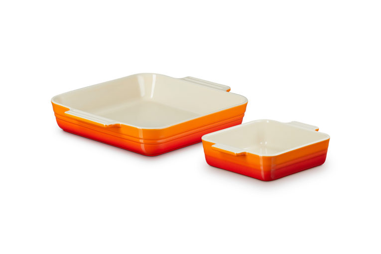 Le Creuset 2er-Set quadratische Auflaufformen Klassik aus Steinzeug