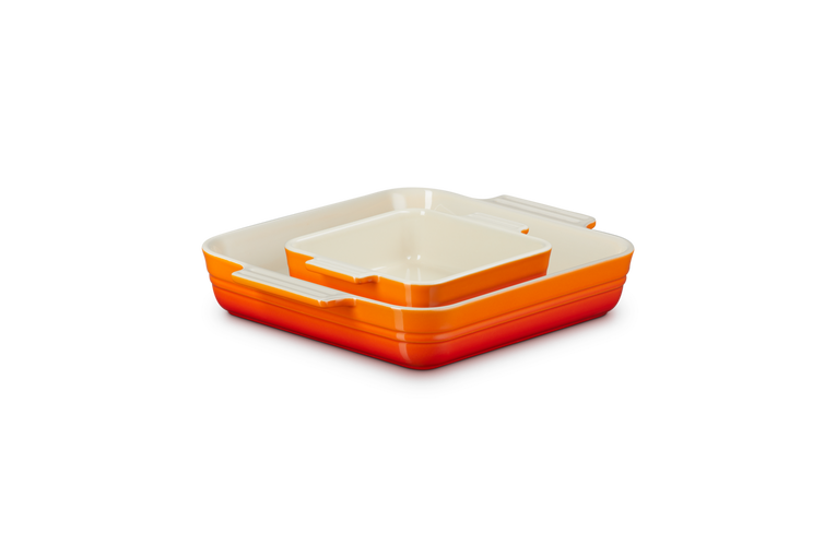 Le Creuset 2er-Set quadratische Auflaufformen Klassik aus Steinzeug Speichern exportieren