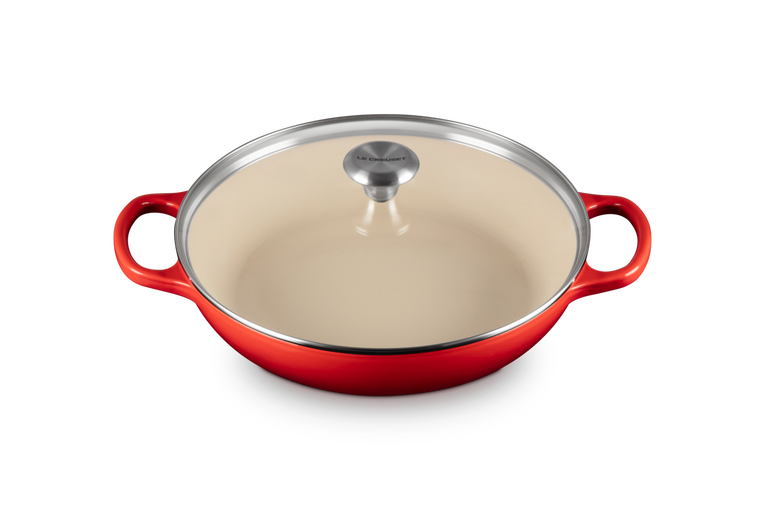 Le Creuset Runder Gourmet-Profitopf aus Gusseisen mit Glasdeckel Saisonschlussverkauf