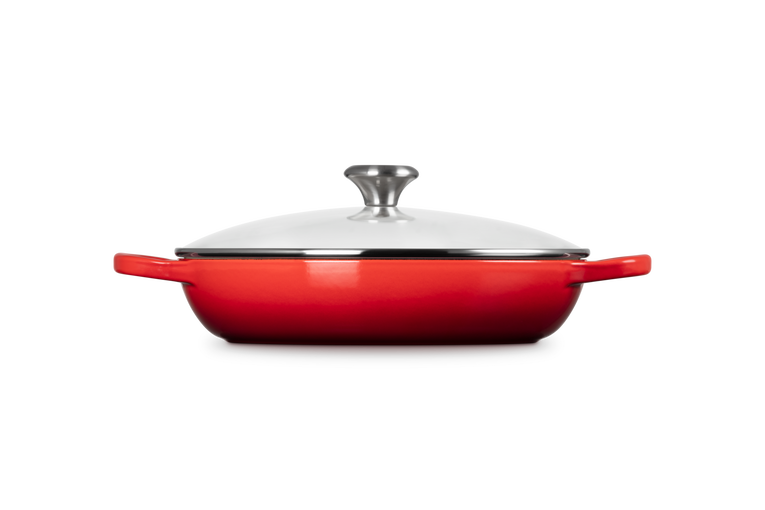 Le Creuset Runder Gourmet-Profitopf aus Gusseisen mit Glasdeckel Saisonschlussverkauf