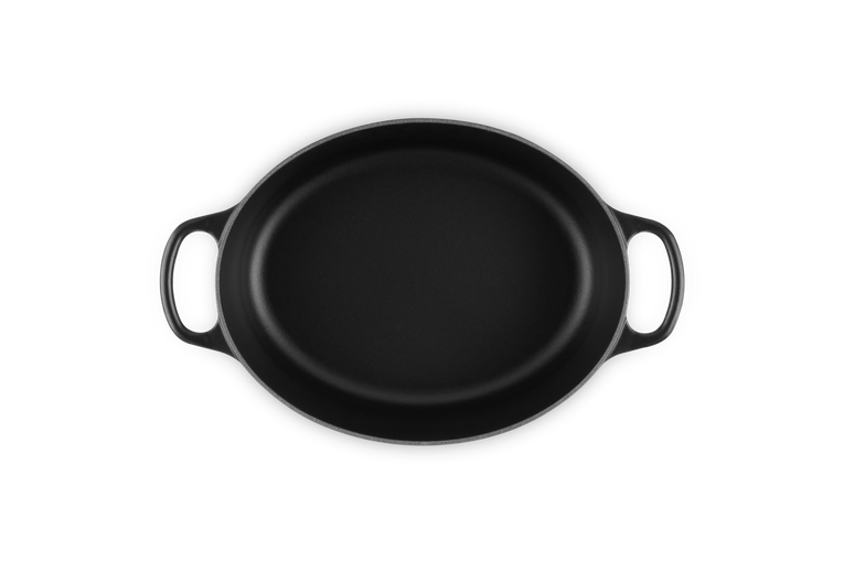 Le Creuset Ovaler Bräter mit schwarzer Innenemaille aus Gusseisen 2025