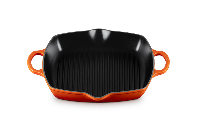 Le Creuset Hohe quadratische Grillpfanne aus Gusseisen Fabrikverkauf