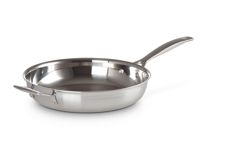 Le Creuset Unbeschichtete Bratpfanne mit Gegengriff aus 3-ply Edelstahl