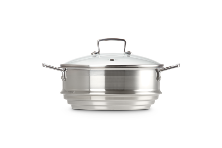 Le Creuset Multi-Dämpfeinsatz aus Edelstahl mit Glasdeckel Blitzangebot