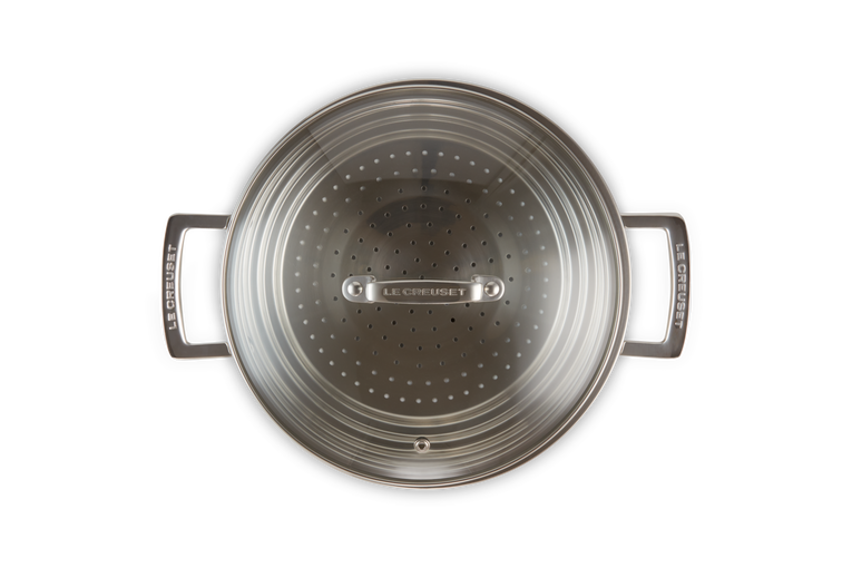 Le Creuset Multi-Dämpfeinsatz aus Edelstahl mit Glasdeckel Blitzangebot