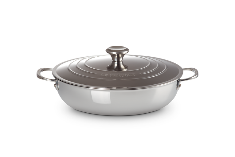 Le Creuset Unbeschichtete Profipfanne aus 3-ply PLUS Edelstahl