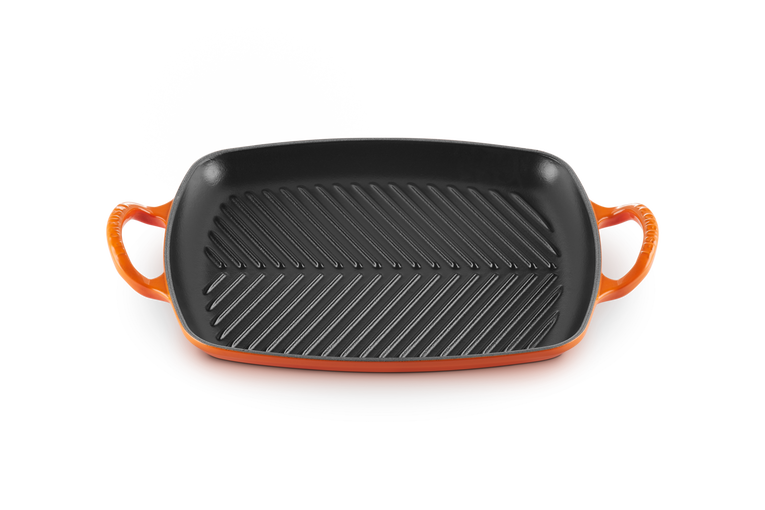 Le Creuset Flache rechteckige Grillplatte aus Gusseisen Fabrikpreis