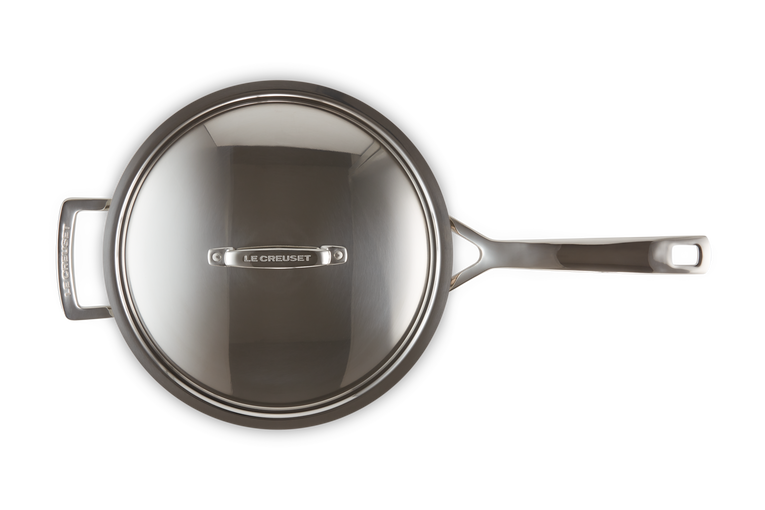 Le Creuset Antihaftbeschichtete Sautépfanne mit Gegengriff aus 3-ply Edelstahl mit Deckel Flash Sale