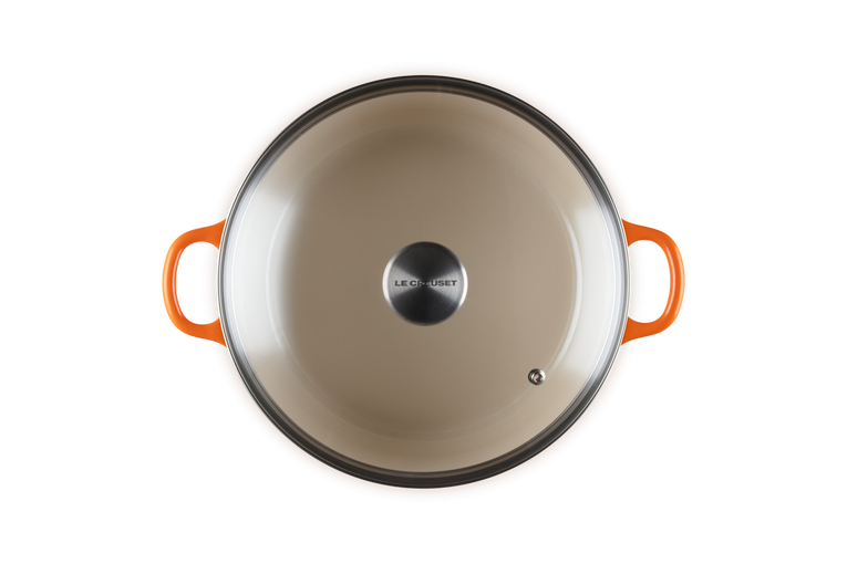 Le Creuset Runder Bräter aus Gusseisen mit Glasdeckel Top Angebot