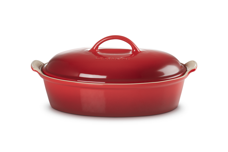 Le Creuset Ovale Auflaufform Tradition mit Deckel aus Steinzeug