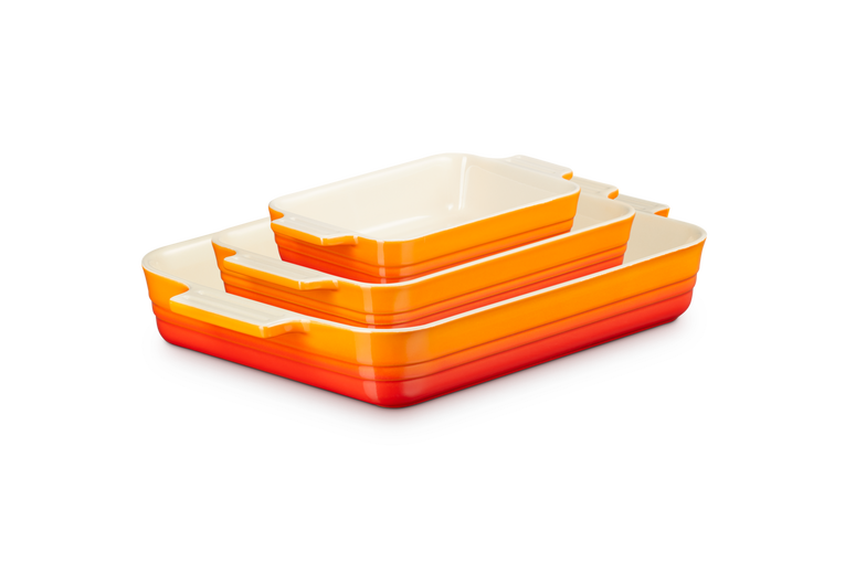 Le Creuset 3er-Set Rechteckige Auflaufform Klassik aus Steinzeug Sonderangebote