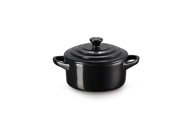 Le Creuset Mini Cocotte mit farbigem Knauf aus Steinzeug