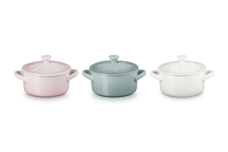 Le Creuset 3er-Set Mini-Cocottes Sonnenblume aus Steinzeug Tiefpreis