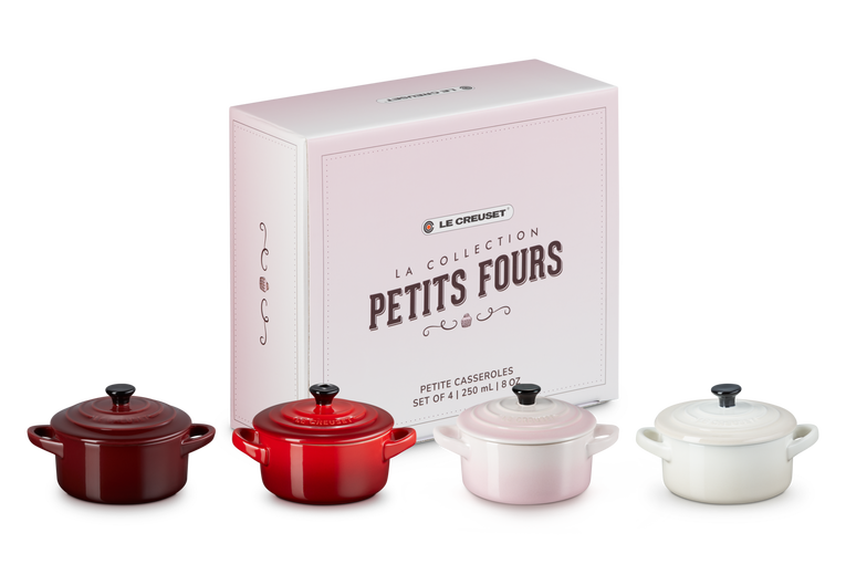 Le Creuset 4er-Set Mini-Cocottes Petits Fours aus Steinzeug