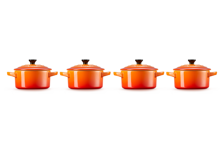 Le Creuset 4er-Set Mini Cocottes aus Steinzeug Vierteljährliche Förderung
