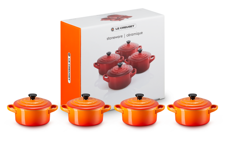 Le Creuset 4er-Set Mini Cocottes aus Steinzeug Vierteljährliche Förderung