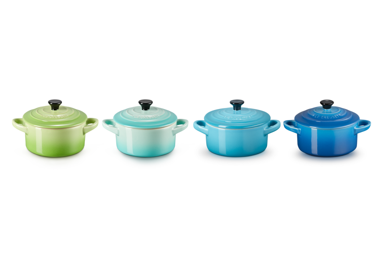 Le Creuset 4er-Set Mini Cocottes Meeresbrise aus Steinzeug