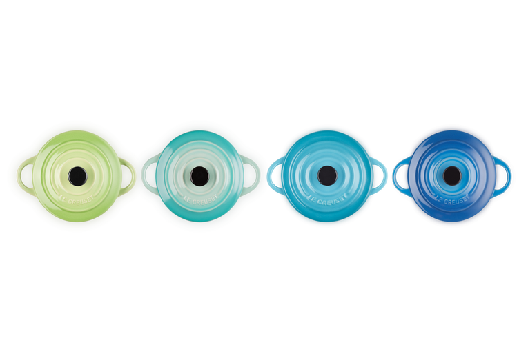 Le Creuset 4er-Set Mini Cocottes Meeresbrise aus Steinzeug Nur noch ein Tag übrig