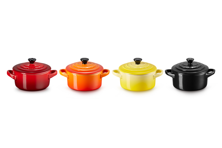 Le Creuset 4er-Set Mini Cocottes Feuer und Flamme aus Steinzeug