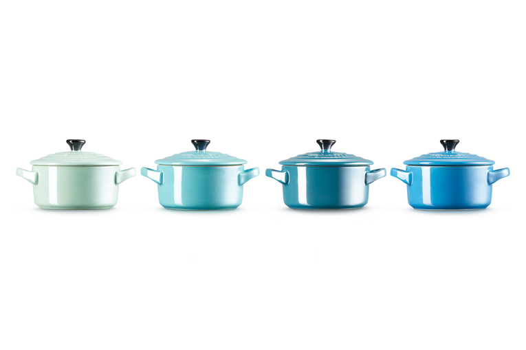 Le Creuset 4er-Set Mini Cocottes Metallics Blau-Grün aus Steinzeug Black Friday Preise