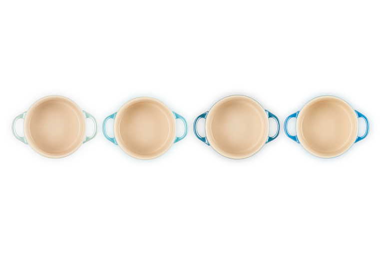 Le Creuset 4er-Set Mini Cocottes Metallics Blau-Grün aus Steinzeug Black Friday Preise