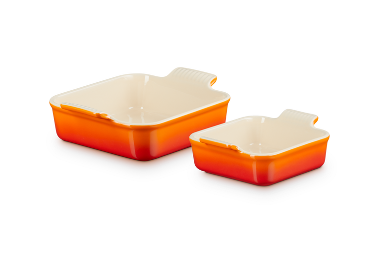 Le Creuset 2er-Set quadratische Auflaufformen Tradition aus Steinzeug