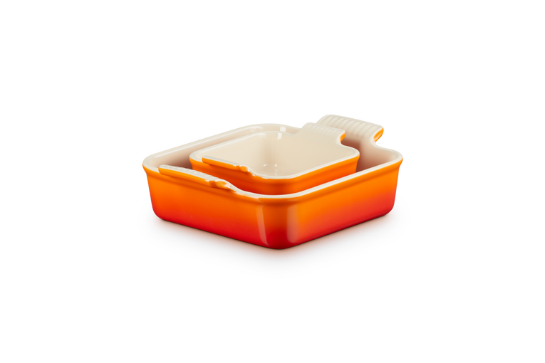 Le Creuset 2er-Set quadratische Auflaufformen Tradition aus Steinzeug Rabatte dieses Monats