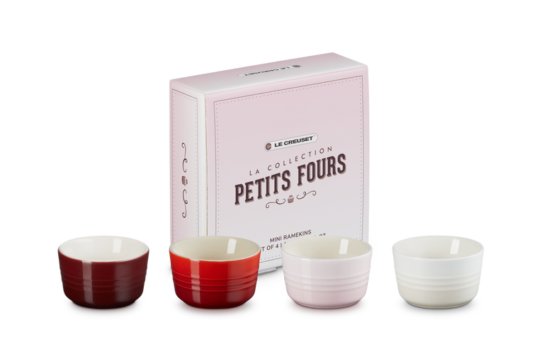 Le Creuset 4er-Set Mini-Förmchen Petits Fours aus Steinzeug