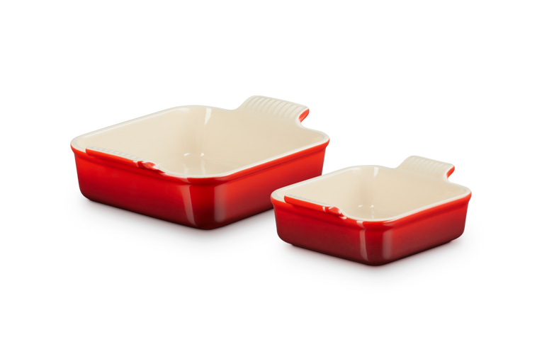 Le Creuset 2er-Set quadratische Auflaufformen Tradition aus Steinzeug