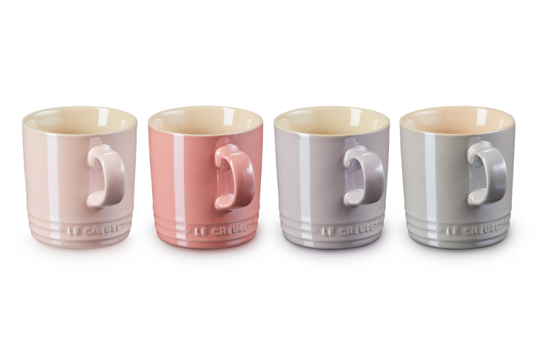 Le Creuset 4er-Set Becher Metallics Rosé aus Steinzeug
