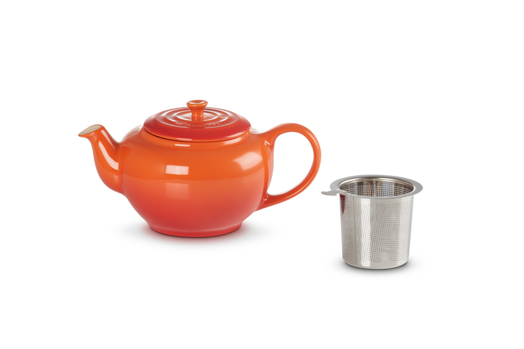Le Creuset Teekanne aus Steinzeug mit Edelstahl-Siebeinsatz Riesige Rabatte
