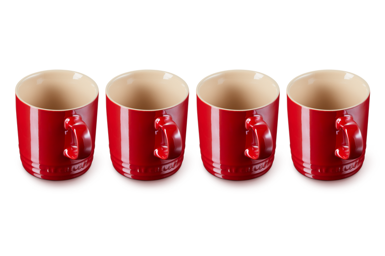 Le Creuset 4er-Set Becher Metallics Kirschrot aus Steinzeug Black Friday Preise