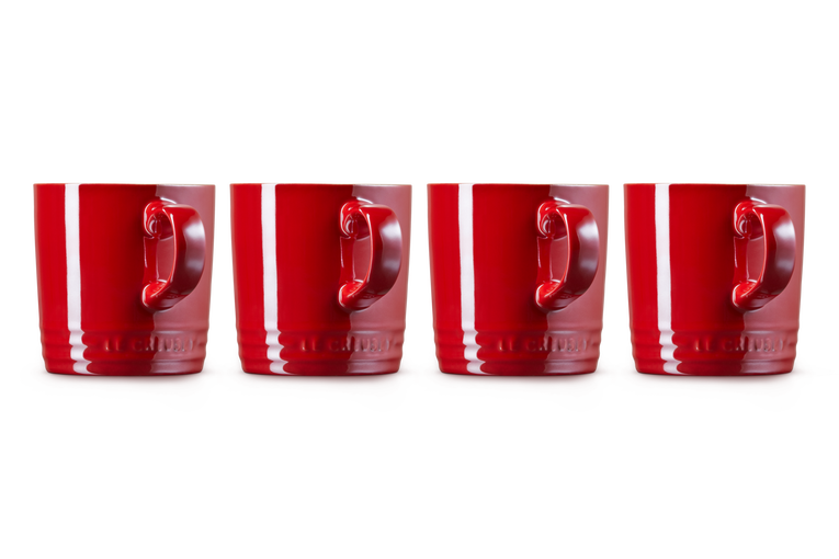 Le Creuset 4er-Set Becher Metallics Kirschrot aus Steinzeug Black Friday Preise