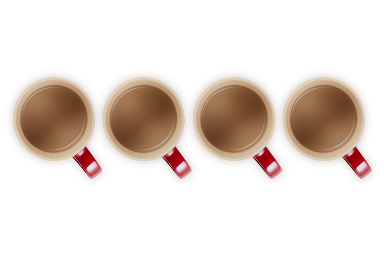 Le Creuset 4er-Set Becher Metallics Kirschrot aus Steinzeug Black Friday Preise