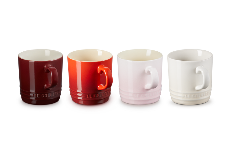 Le Creuset 4er-Set Cappuccino Becher Petits Fours aus Steinzeug Auslauf