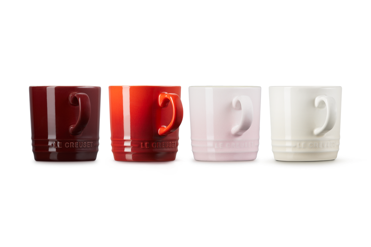 Le Creuset 4er-Set Cappuccino Becher Petits Fours aus Steinzeug Auslauf