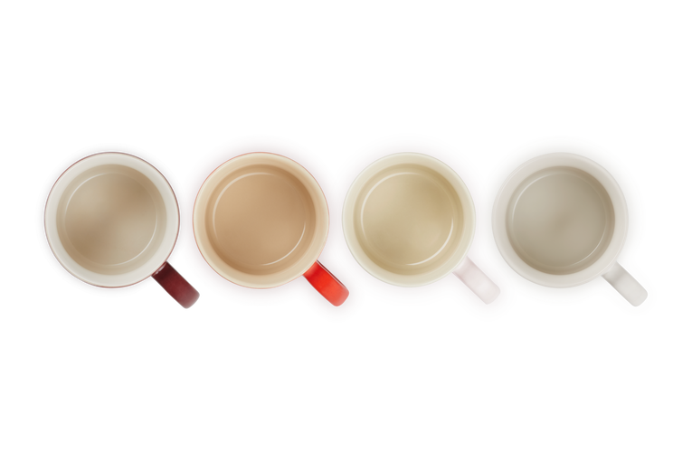 Le Creuset 4er-Set Cappuccino Becher Petits Fours aus Steinzeug Auslauf