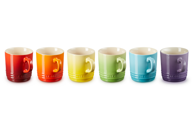 Le Creuset 6er-Set Cappuccino-Becher Regenbogen