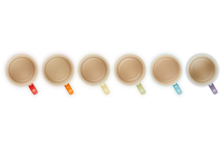 Le Creuset 6er-Set Cappuccino-Becher Regenbogen Hotsell
