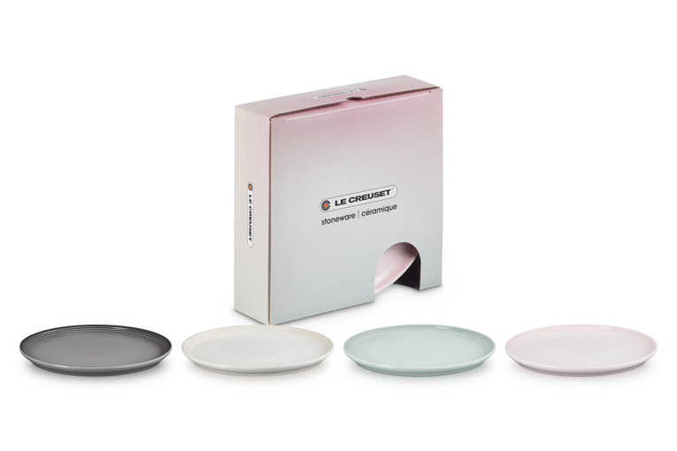 Le Creuset 4er-Set Frühstücksteller Coupe aus Steinzeug