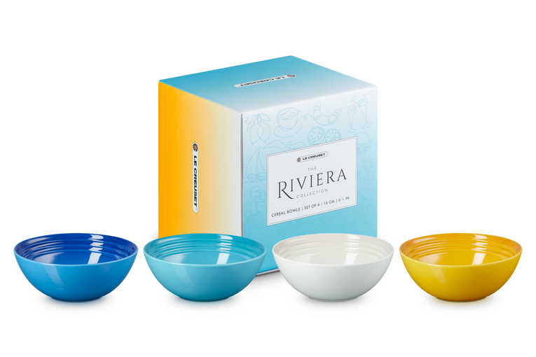 Le Creuset 4er-Set Müslischale Riviera aus Steinzeug