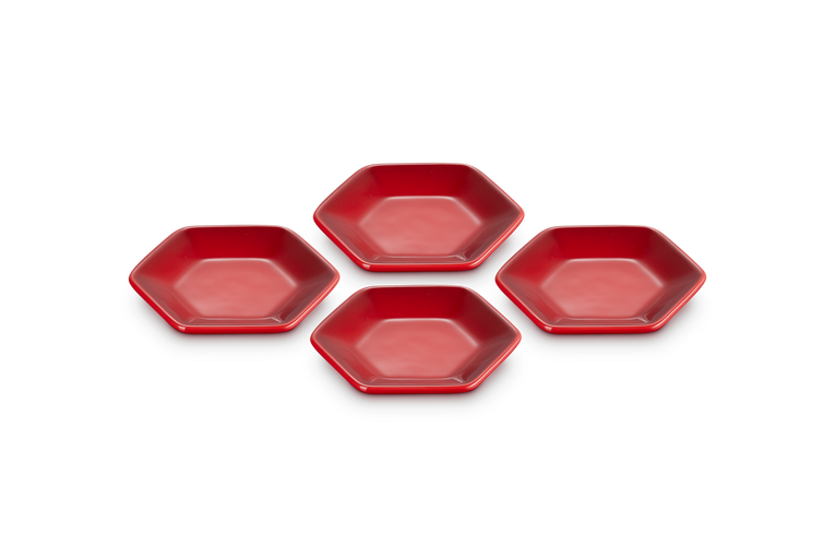 Le Creuset 4er-Set Saucenschälchen Hexagon aus Steinzeug