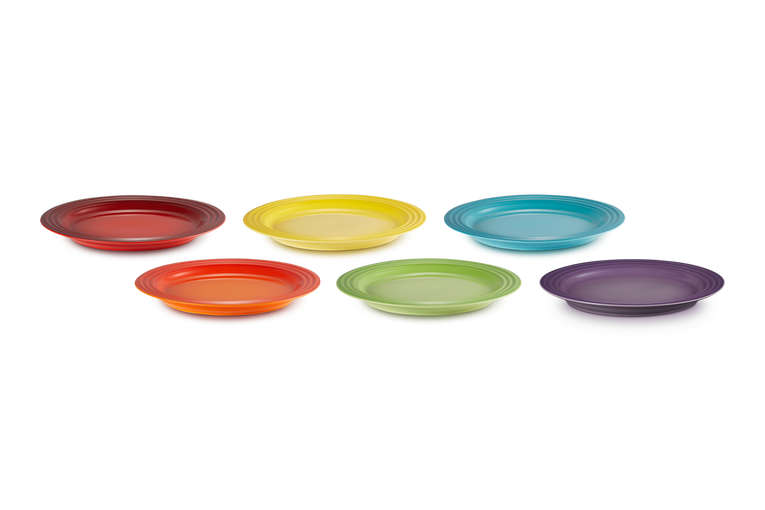 Le Creuset 6er-Set Frühstücksteller Rainbow III aus Steinzeug
