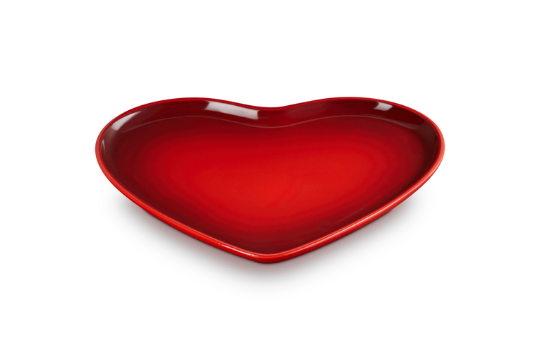 Le Creuset Servierplatte in Herzform aus Steinzeug