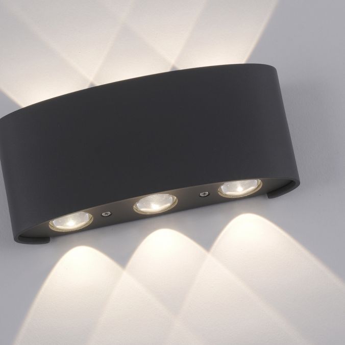 Paul Neuhaus LED Wandlampe 6 flammig anthrazit farbig Außenlampe Innenlampe dekorativ Tägliche Deals