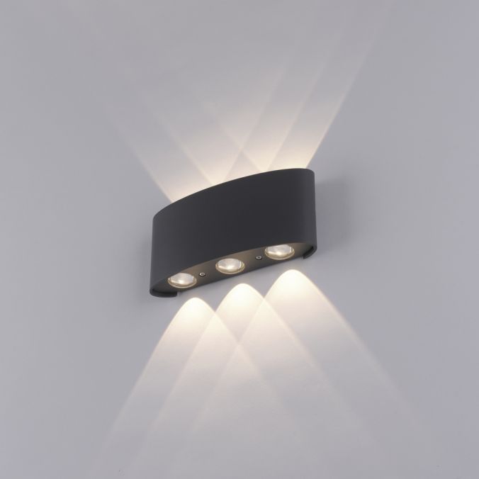 Paul Neuhaus LED Wandlampe 6 flammig anthrazit farbig Außenlampe Innenlampe dekorativ Tägliche Deals